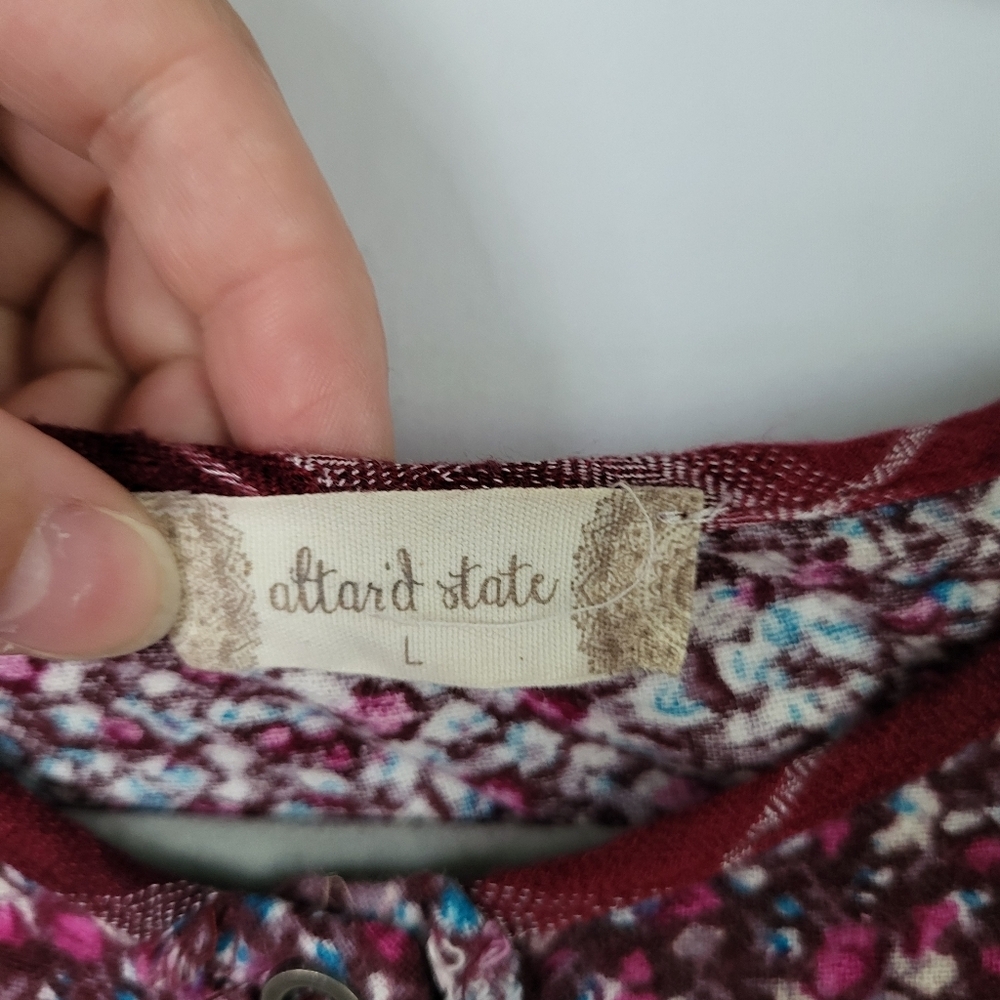 Altar'd State Red Plaid Fringe Blouse Large. SEE DESCRIPTION - Picture 6 of 10